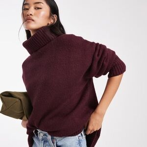 Falls Creek Women's Deep Red Turtleneck Sweater